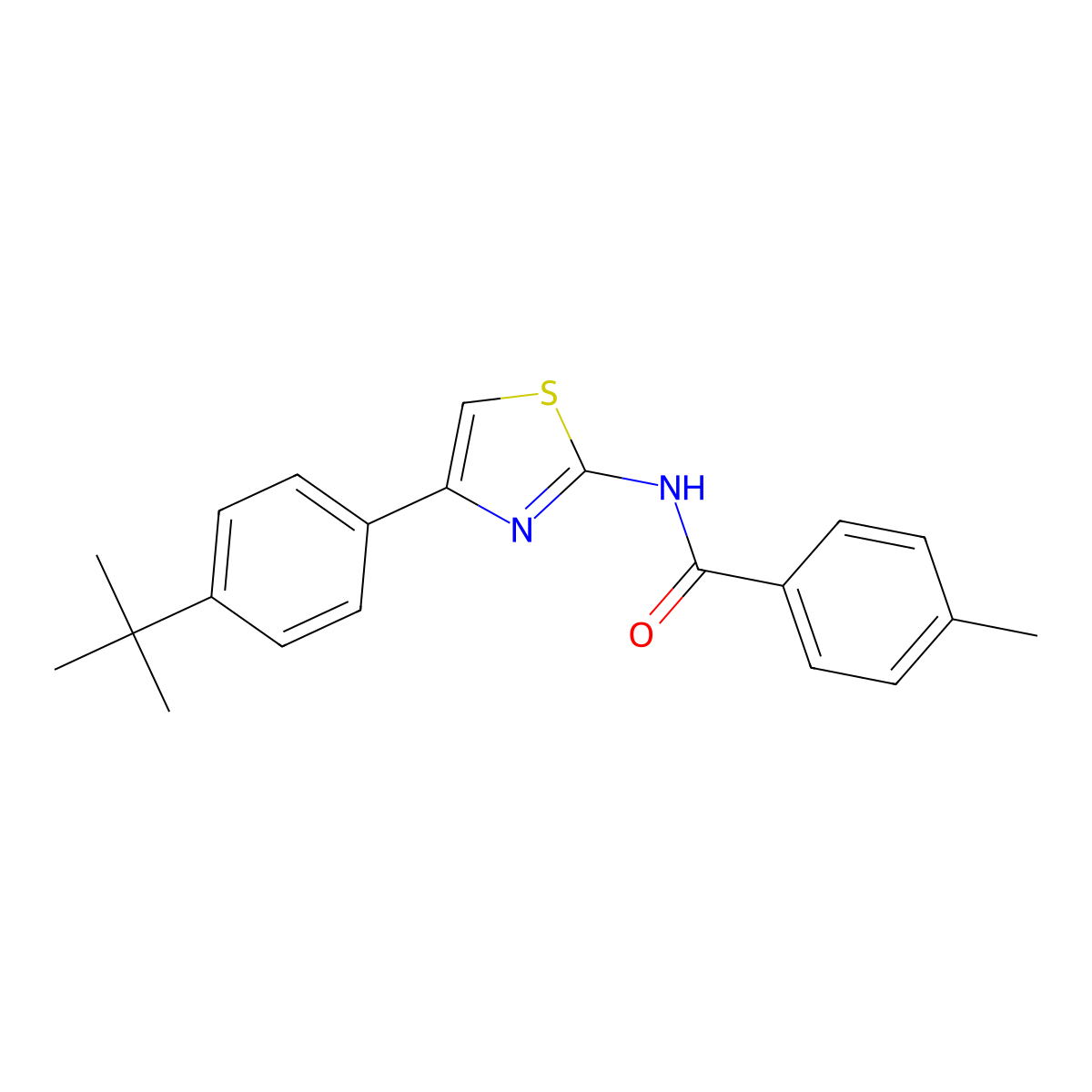 N-[4-(4-tert-butylphenyl)-1,3-thiazol-2-yl]-4-methylbenzamide molecular structure, CAS 313660-06-9