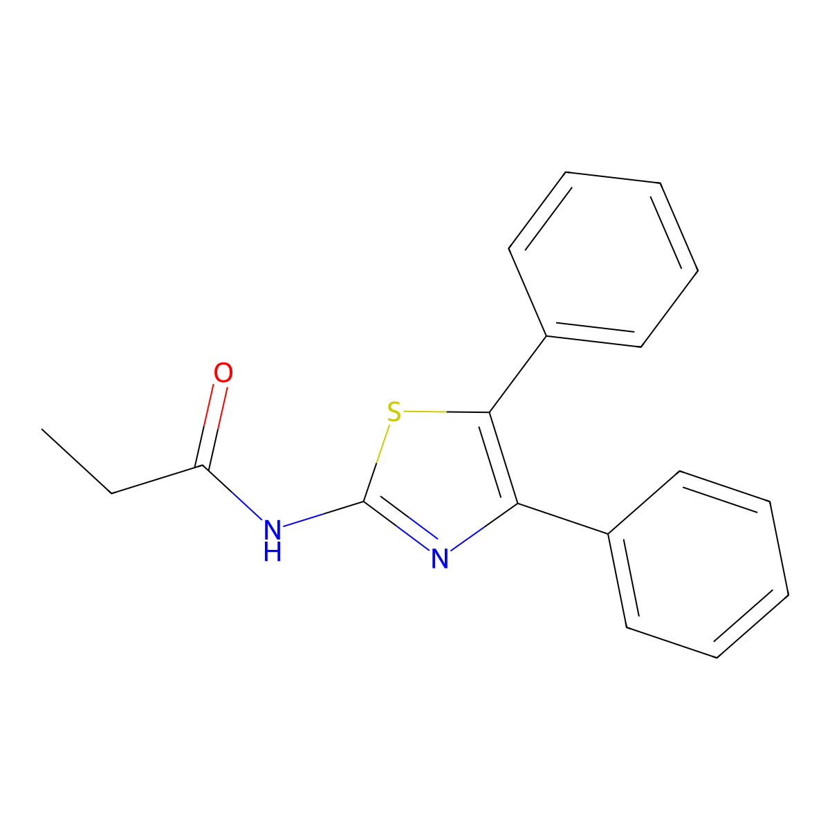 N-(4,5-diphenyl-1,3-thiazol-2-yl)propanamide molecular structure, CAS 313660-07-0