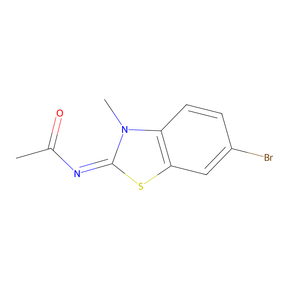 N-(6-bromo-3-methyl-1,3-benzothiazol-2-ylidene)acetamide molecular structure, CAS 313660-09-2