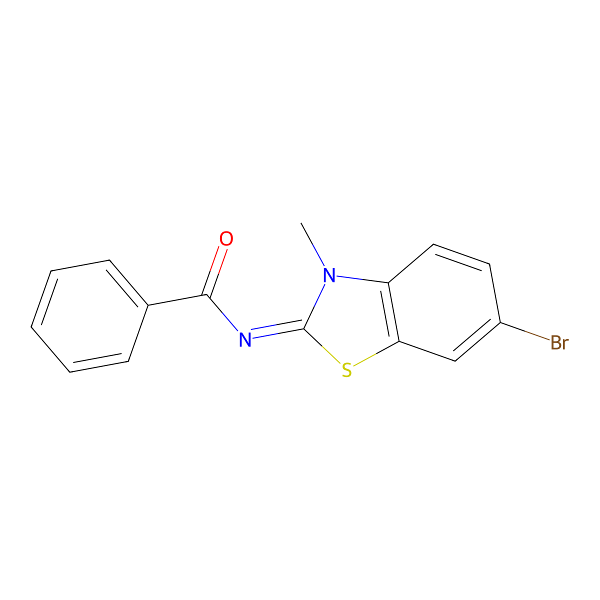 N-(6-bromo-3-methyl-1,3-benzothiazol-2-ylidene)benzamide molecular structure, CAS 313660-10-5