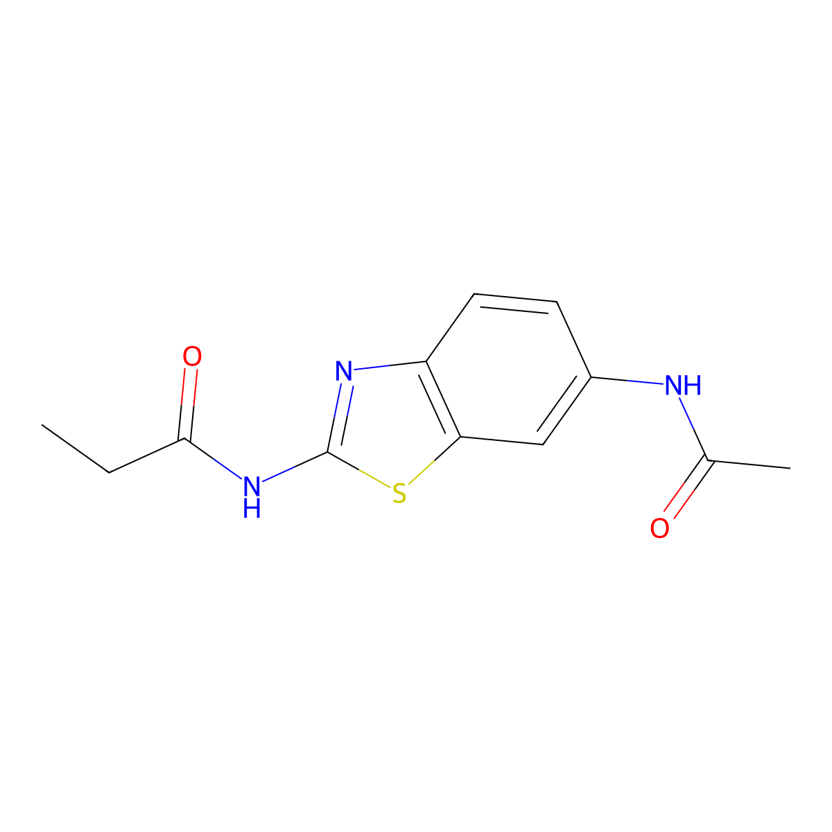 N-(6-acetamido-1,3-benzothiazol-2-yl)propanamide molecular structure, CAS 313660-18-3