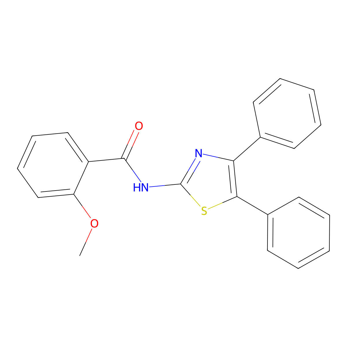 (E)-N-(4,5-diphenylthiazol-2(3H)-ylidene)-2-methoxybenzamide molecular structure, CAS 313660-20-7