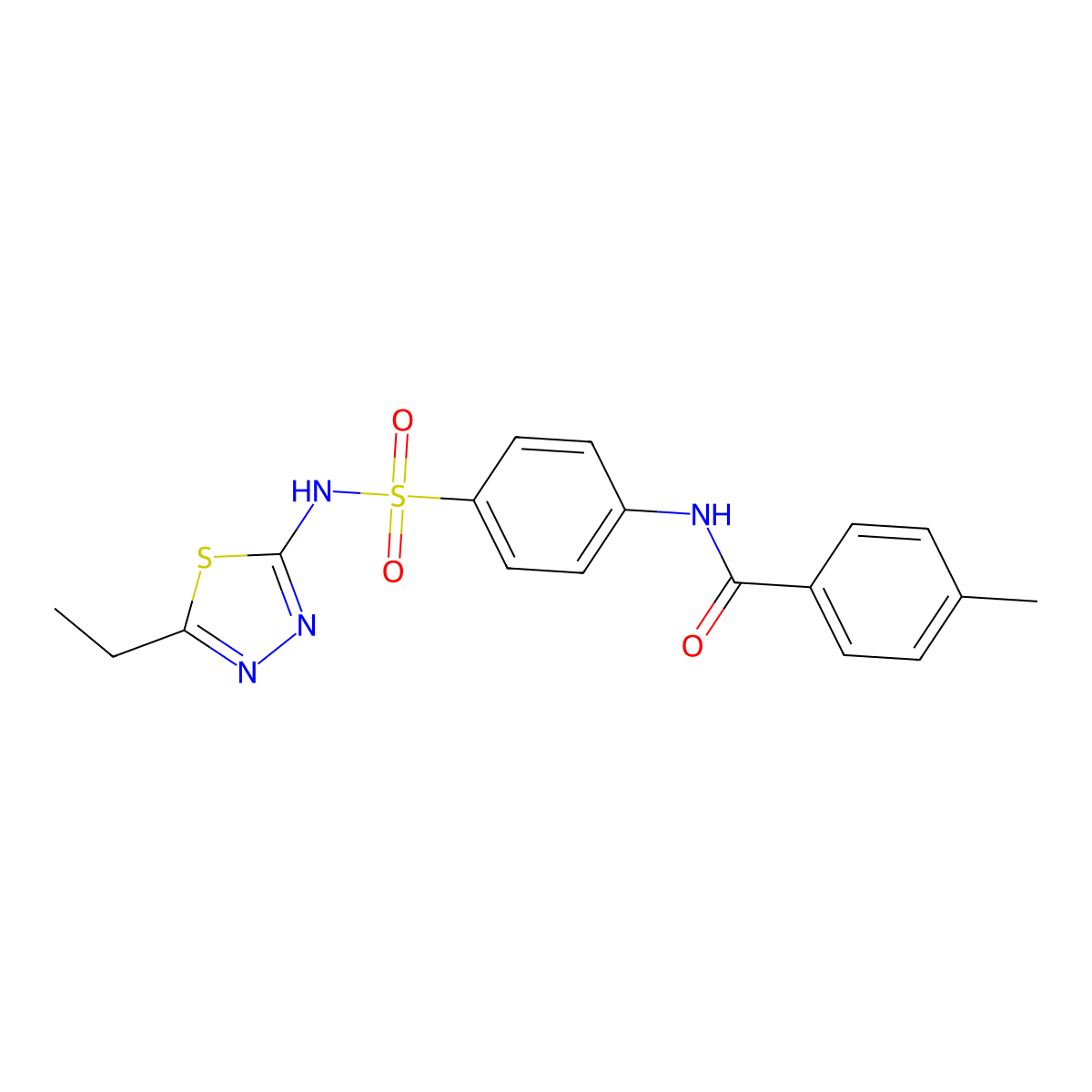 N-(4-{[(5-ethyl-1,3,4-thiadiazol-2-yl)amino]sulfonyl}phenyl)-4-methylbenzamide molecular structure, CAS 313660-26-3