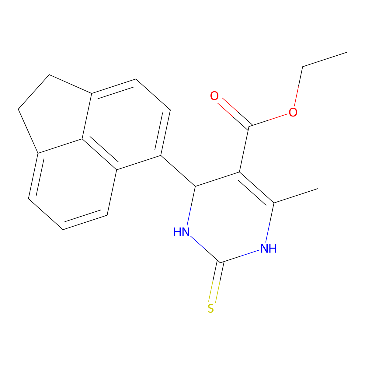 Ethyl 4-(1,2-dihydro-5-acenaphthylenyl)-6-methyl-2-thioxo-1,2,3,4-tetrahydro-5-pyrimidinecarboxylate molecular structure, CAS 313660-77-4