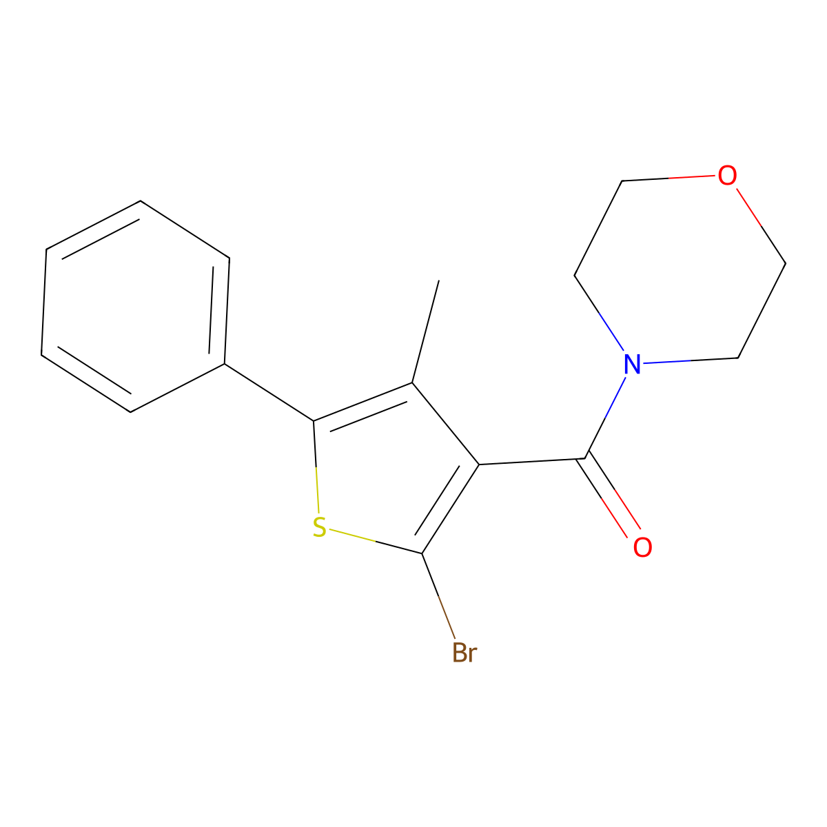 4-[(2-Bromo-4-methyl-5-phenyl-3-thienyl)carbonyl]morpholine molecular structure, CAS 313661-14-2