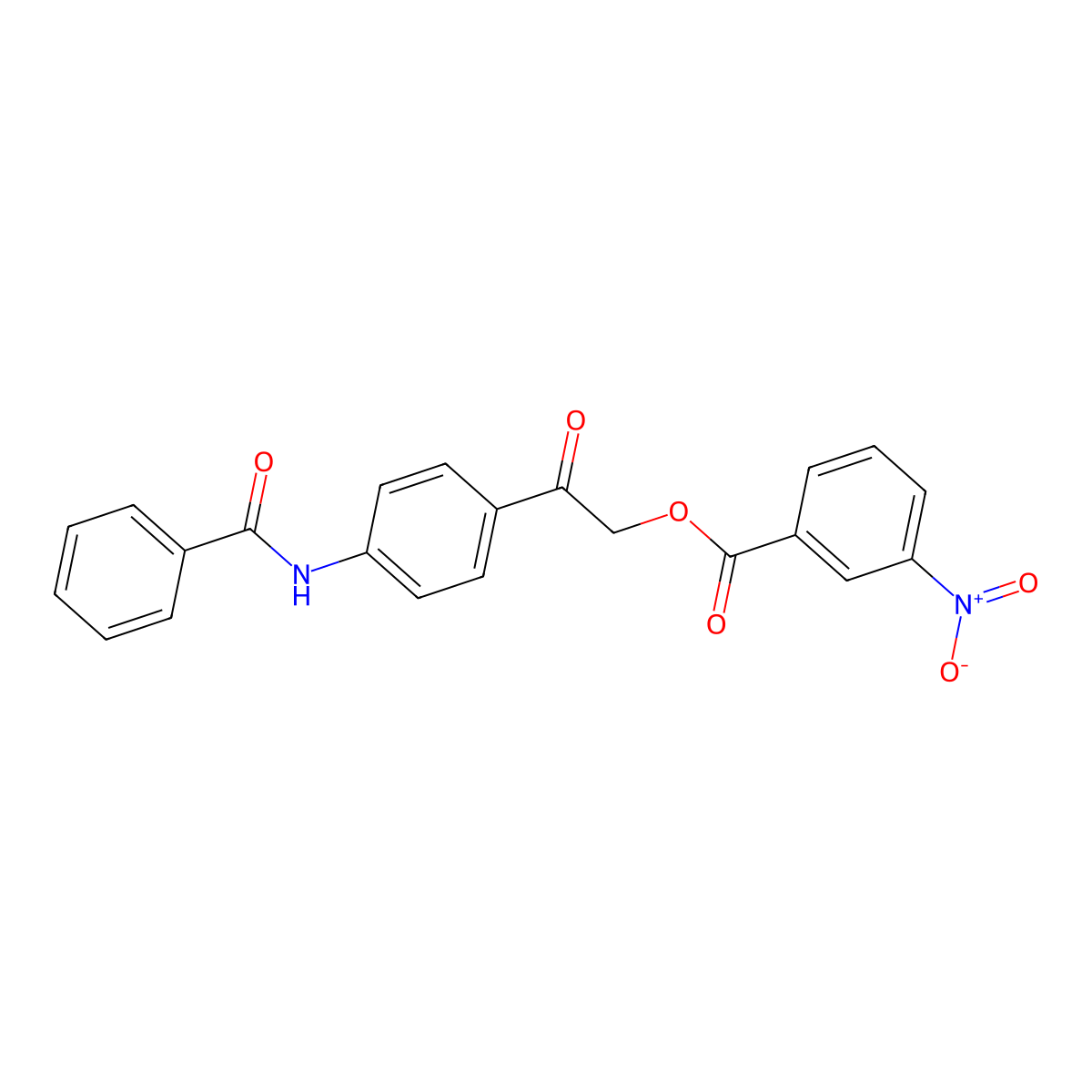 2-(4-Benzamidophenyl)-2-oxoethyl 3-nitrobenzoate molecular structure, CAS 313661-55-1