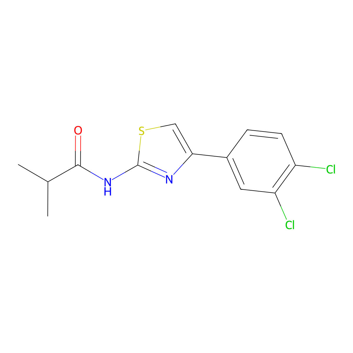 N-[4-(3,4-dichlorophenyl)-1,3-thiazol-2-yl]-2-methylpropanamide molecular structure, CAS 313661-69-7