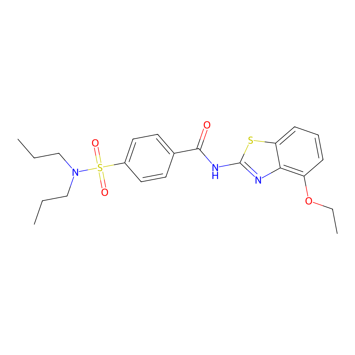 4-[(dipropylamino)sulfonyl]-N-(4-ethoxy-1,3-benzothiazol-2-yl)benzamide molecular structure, CAS 313661-72-2
