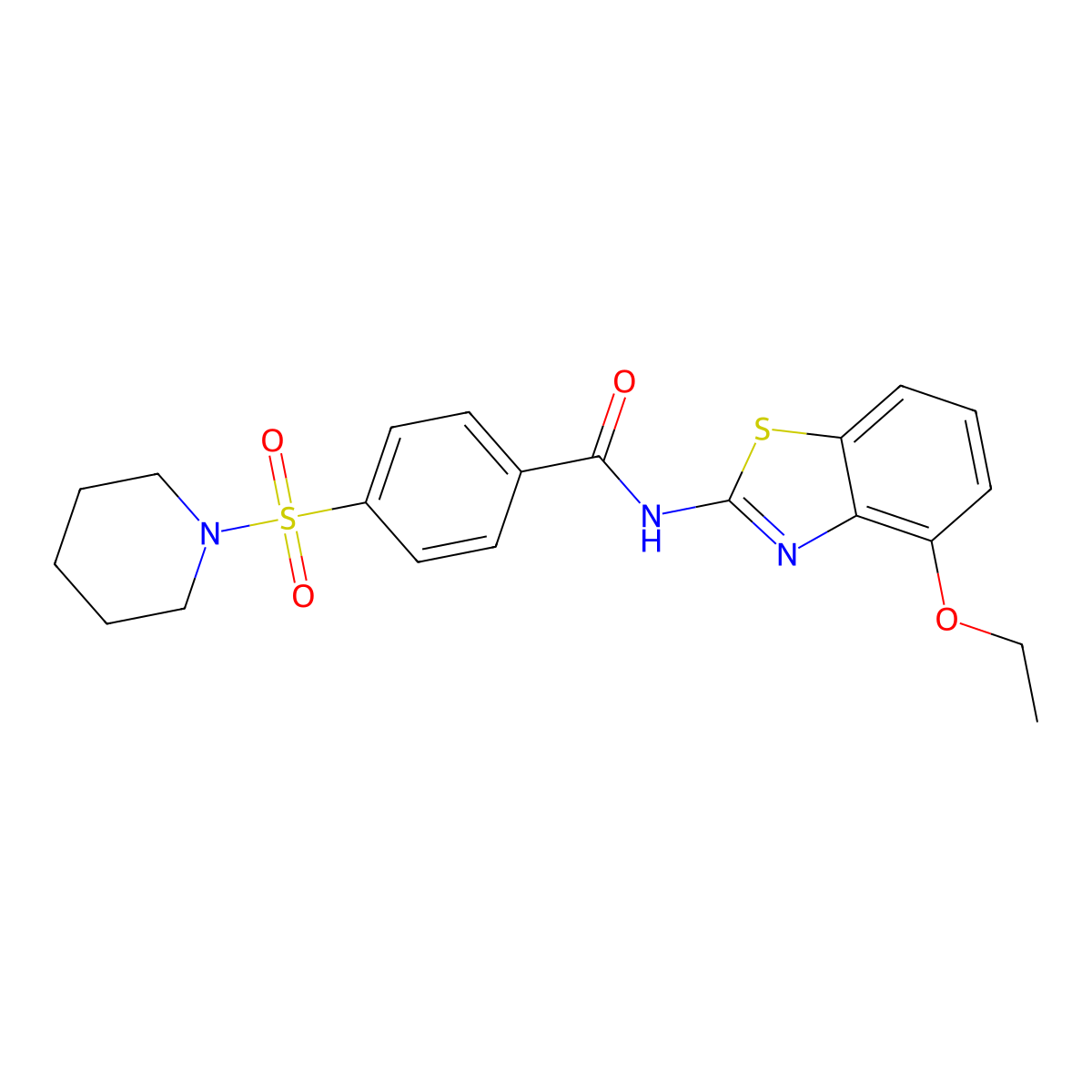 N-(4-ethoxybenzo[d]thiazol-2-yl)-4-(piperidin-1-ylsulfonyl)benzamide molecular structure, CAS 313661-74-4