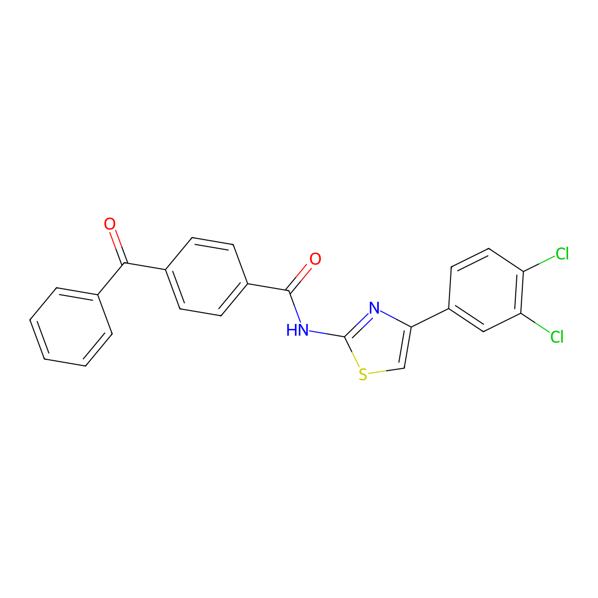 4-benzoyl-N-[4-(3,4-dichlorophenyl)-1,3-thiazol-2-yl]benzamide molecular structure, CAS 313661-76-6