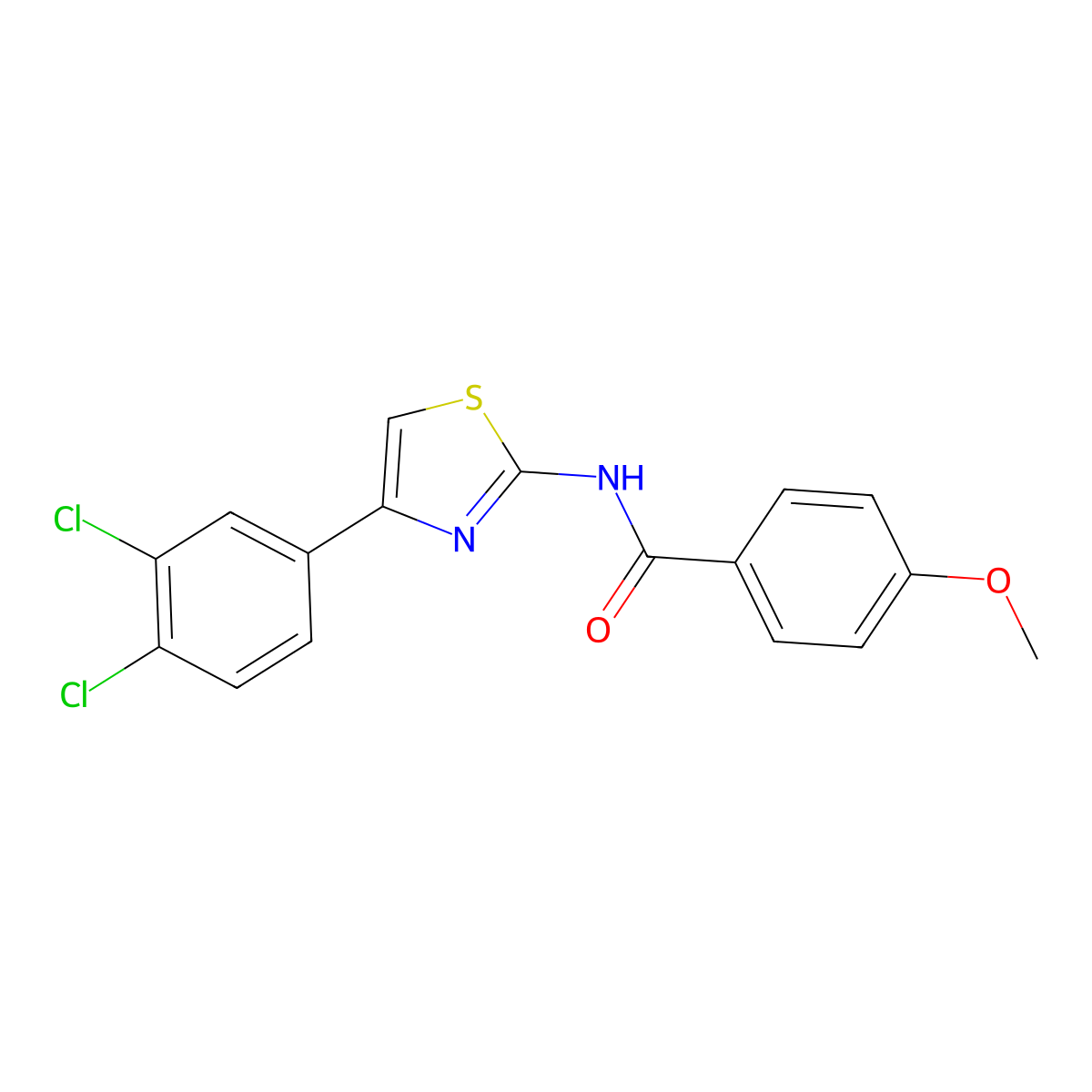 N-[4-(3,4-dichlorophenyl)-1,3-thiazol-2-yl]-4-methoxybenzamide molecular structure, CAS 313661-82-4