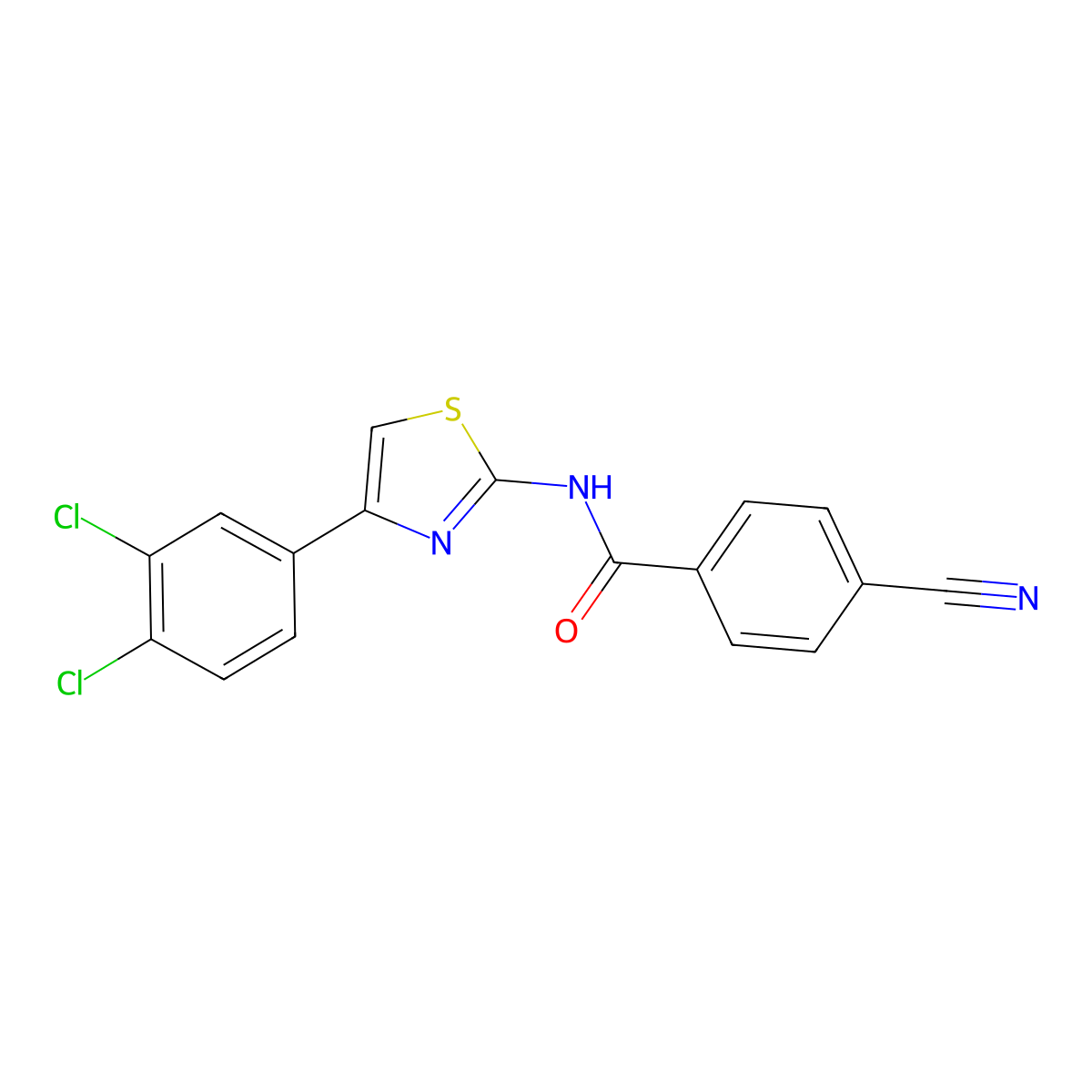 4-cyano-N-[4-(3,4-dichlorophenyl)-1,3-thiazol-2-yl]benzamide molecular structure, CAS 313661-85-7