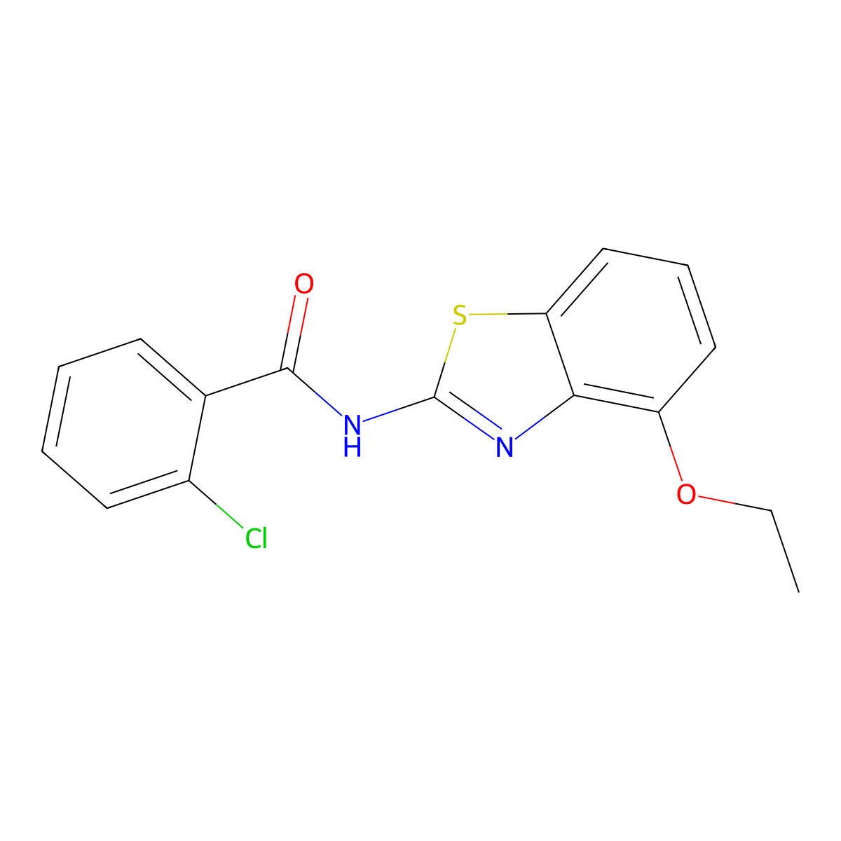 2-chloro-N-(4-ethoxy-1,3-benzothiazol-2-yl)benzamide molecular structure, CAS 313661-92-6