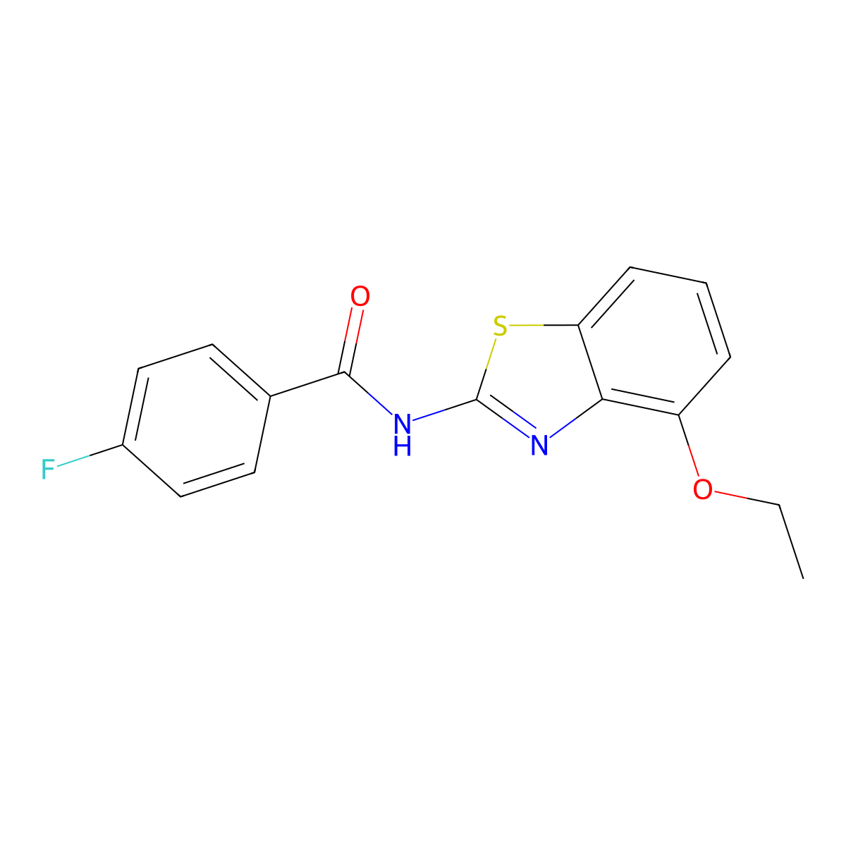 N-(4-ethoxy-1,3-benzothiazol-2-yl)-4-fluorobenzamide molecular structure, CAS 313661-96-0