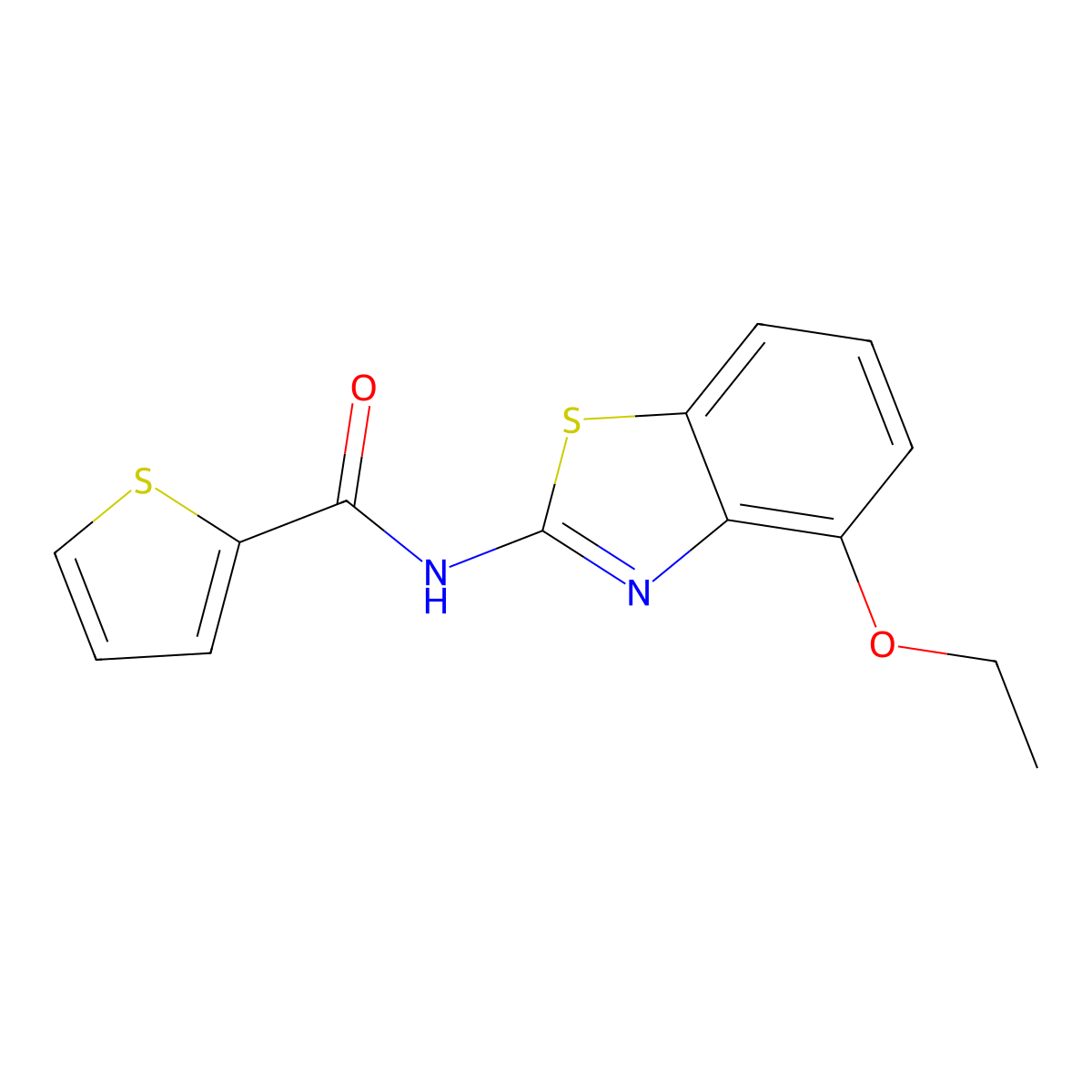 N-(4-ethoxy-1,3-benzothiazol-2-yl)thiophene-2-carboxamide molecular structure, CAS 313661-98-2