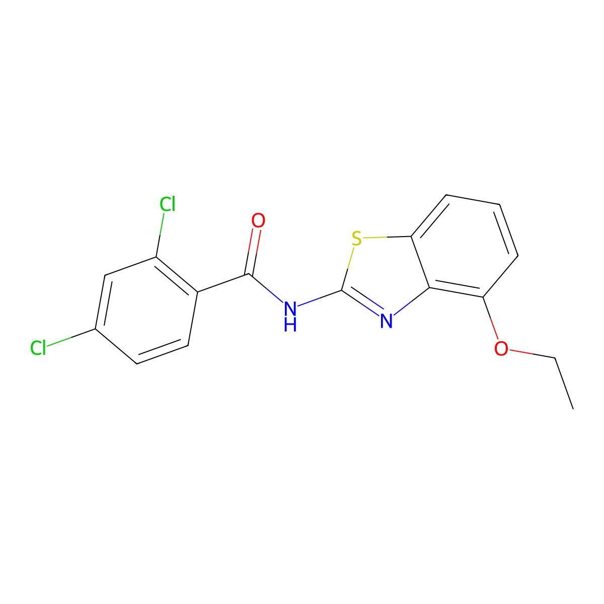 2,4-dichloro-N-(4-ethoxy-1,3-benzothiazol-2-yl)benzamide molecular structure, CAS 313662-02-1