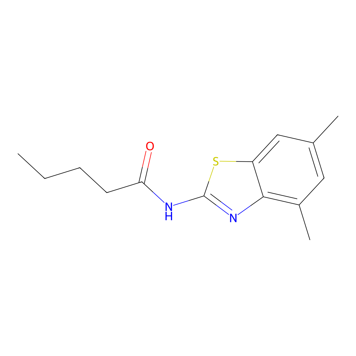 N-(4,6-dimethyl-1,3-benzothiazol-2-yl)pentanamide molecular structure, CAS 313662-19-0