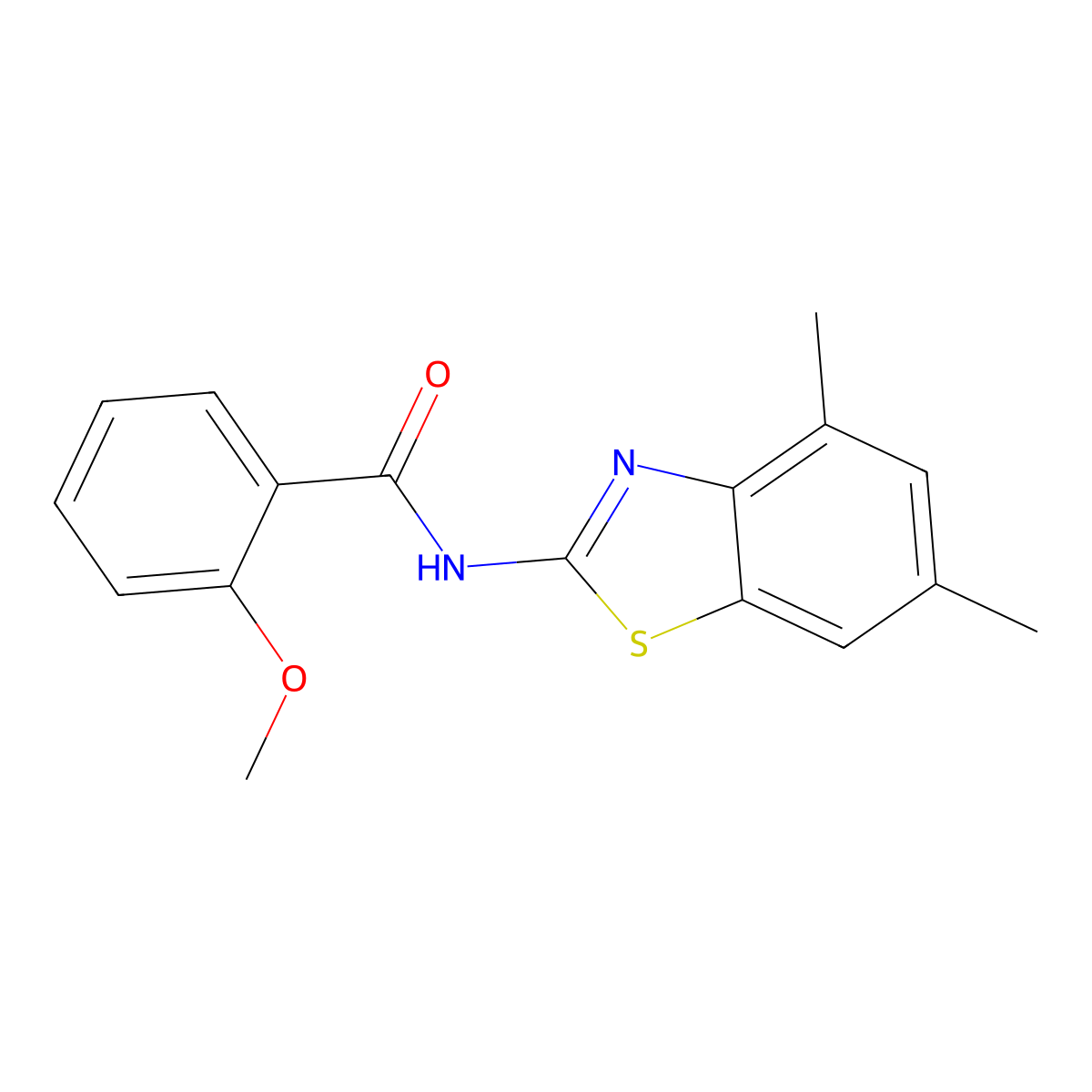 N-(4,6-dimethyl-1,3-benzothiazol-2-yl)-2-methoxybenzamide molecular structure, CAS 313662-25-8