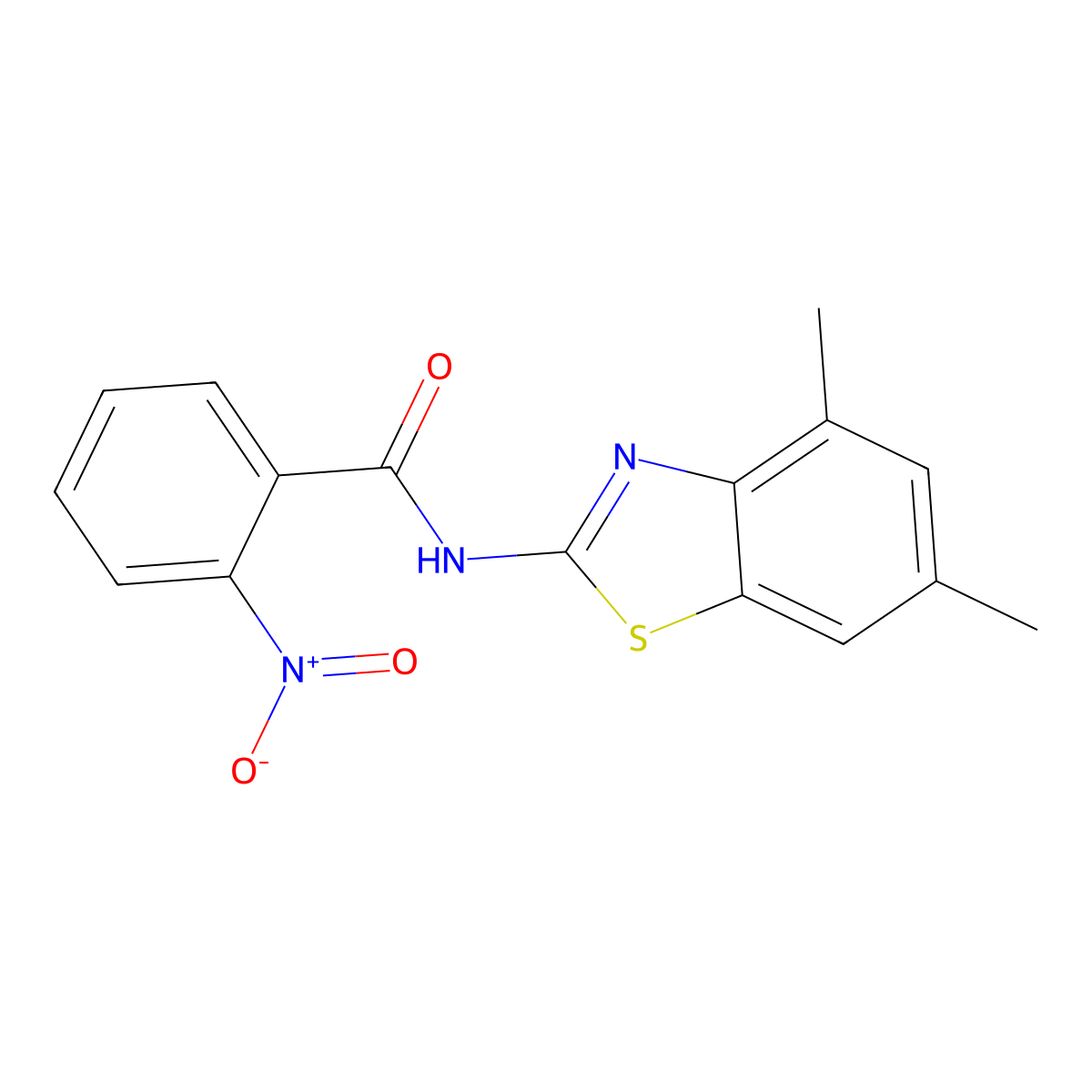 N-(4,6-dimethyl-1,3-benzothiazol-2-yl)-2-nitrobenzamide molecular structure, CAS 313662-26-9