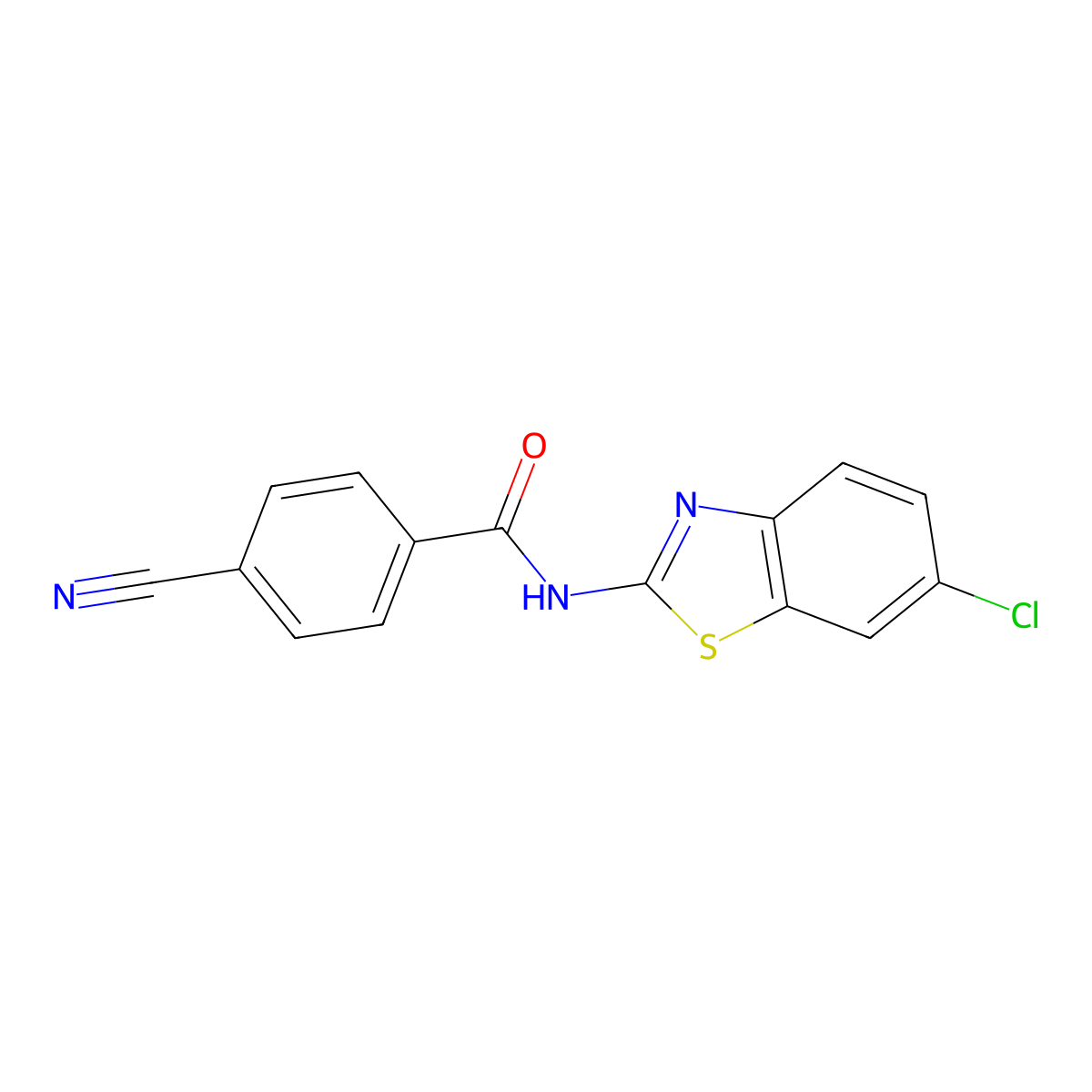 N-(6-chloro-1,3-benzothiazol-2-yl)-4-cyanobenzamide molecular structure, CAS 313662-28-1