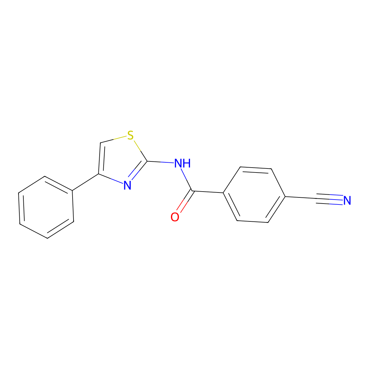4-cyano-N-(4-phenylthiazol-2-yl)benzamide molecular structure, CAS 313662-30-5