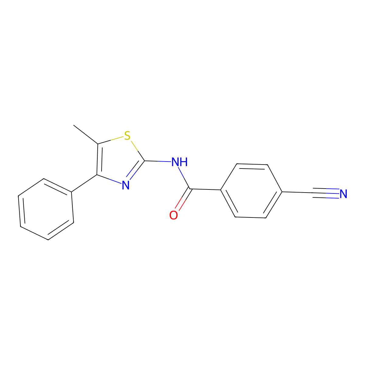 4-cyano-N-(5-methyl-4-phenyl-1,3-thiazol-2-yl)benzamide molecular structure, CAS 313662-34-9