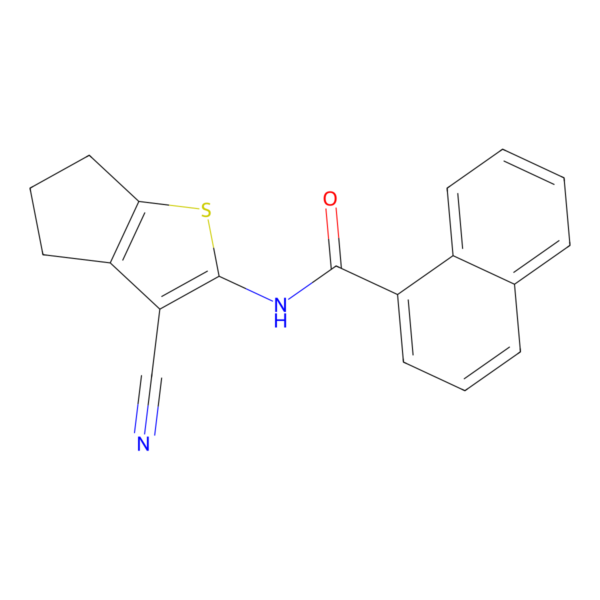 N-(3-cyano-5,6-dihydro-4H-cyclopenta[b]thiophen-2-yl)-1-naphthamide molecular structure, CAS 313662-45-2