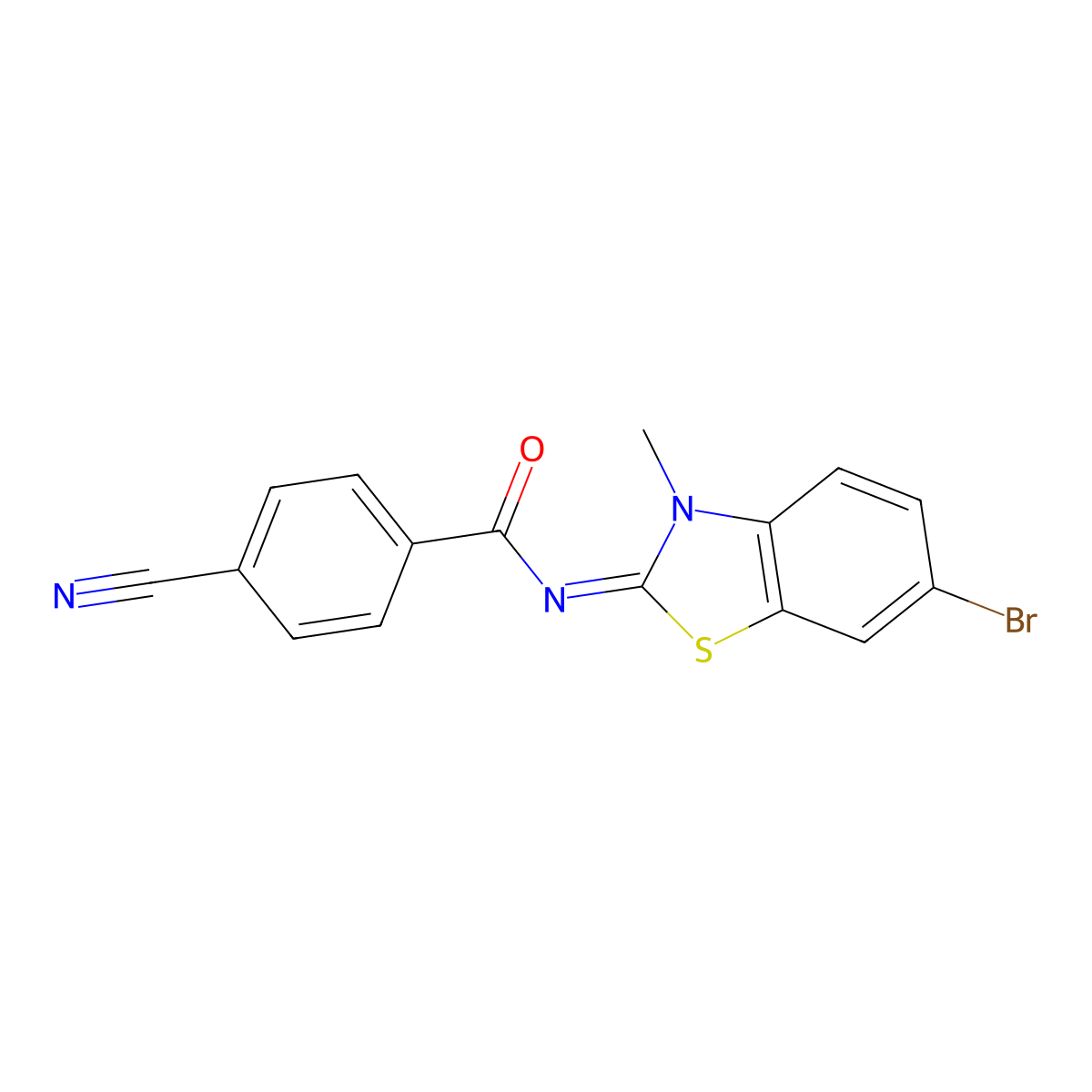 (E)-N-(6-bromo-3-methylbenzo[d]thiazol-2(3H)-ylidene)-4-cyanobenzamide molecular structure, CAS 313662-47-4