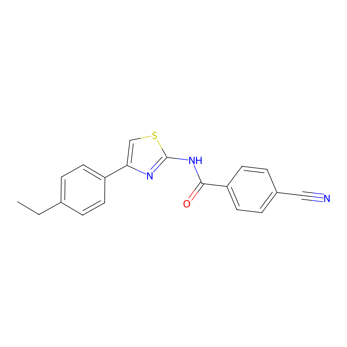 4-cyano-N-[4-(4-ethylphenyl)-1,3-thiazol-2-yl]benzamide molecular structure, CAS 313662-48-5