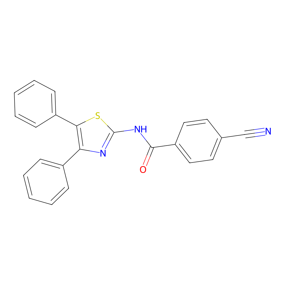 4-cyano-N-(4,5-diphenyl-1,3-thiazol-2-yl)benzamide molecular structure, CAS 313662-49-6