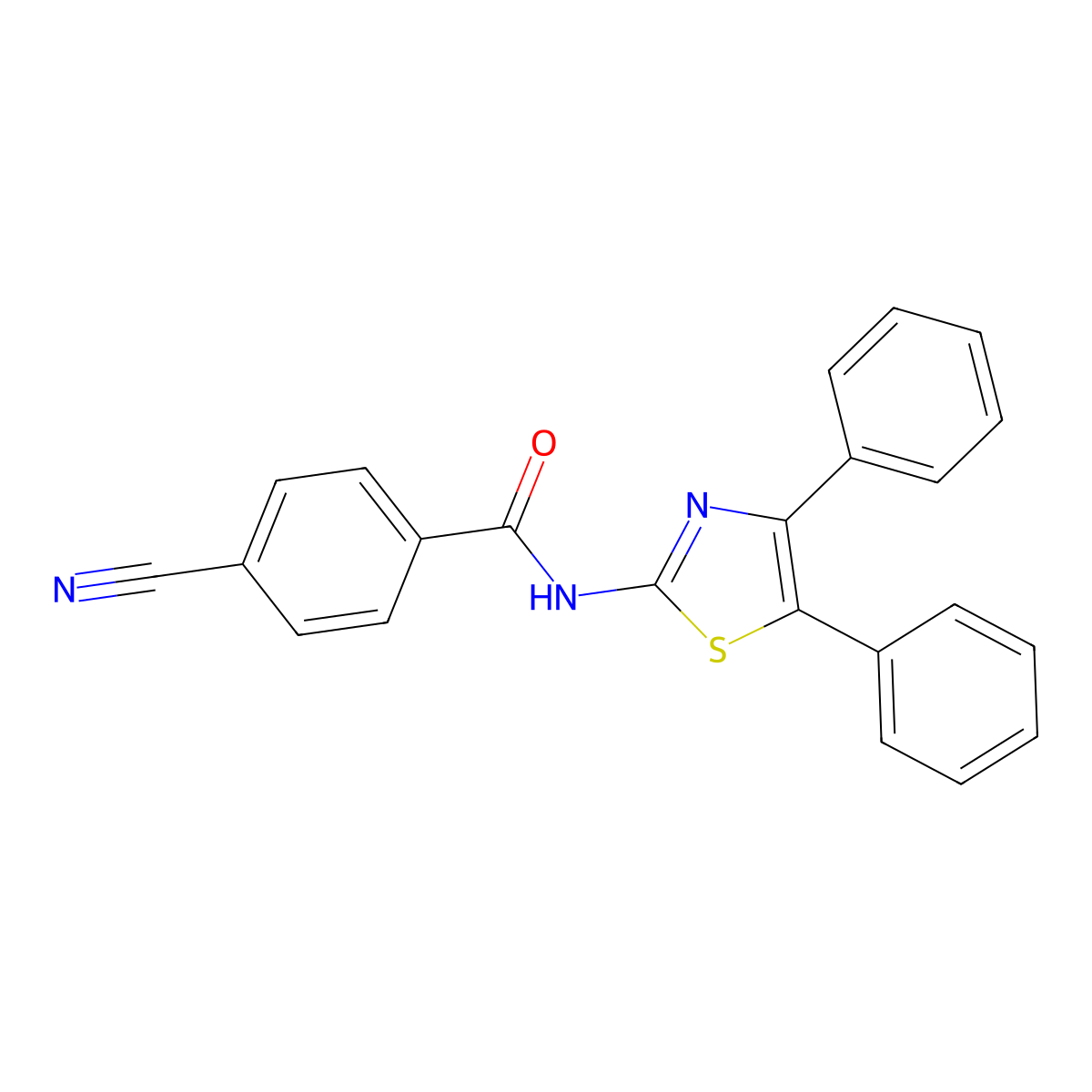 4-cyano-N-(4,5-diphenyl-1,3-thiazol-2-yl)benzamide molecular structure, CAS 313662-49-6