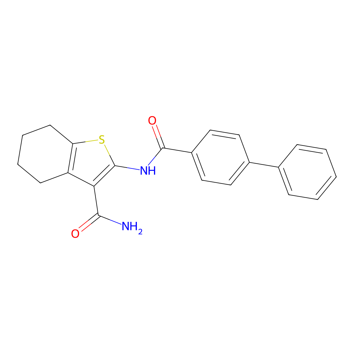 2-[(4-Phenylbenzoyl)amino]-4,5,6,7-tetrahydro-1-benzothiophene-3-carboxamide molecular structure, CAS 313662-65-6