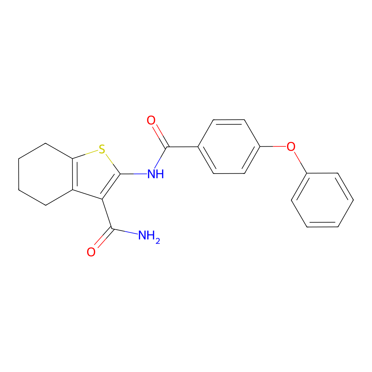 2-(4-Phenoxybenzamido)-4,5,6,7-tetrahydrobenzo[b]thiophene-3-carboxamide molecular structure, CAS 313662-69-0