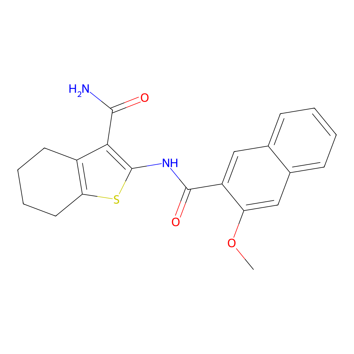2-[(3-Methoxy-2-naphthoyl)amino]-4,5,6,7-tetrahydro-1-benzothiophene-3-carboxamide molecular structure, CAS 313662-70-3