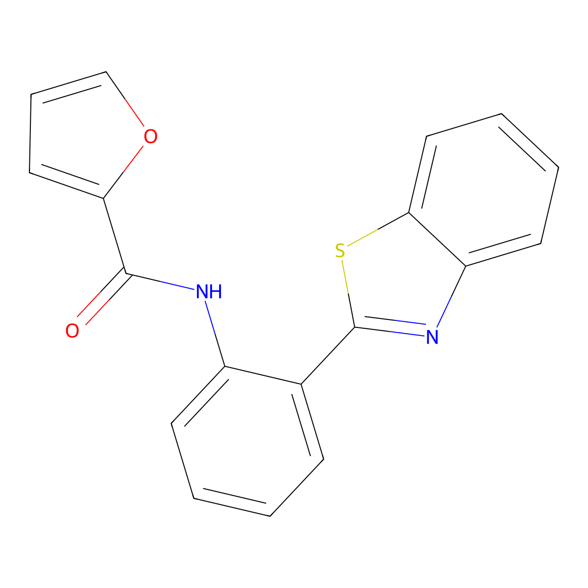 N-[2-(1,3-benzothiazol-2-yl)phenyl]furan-2-carboxamide molecular structure, CAS 313662-76-9