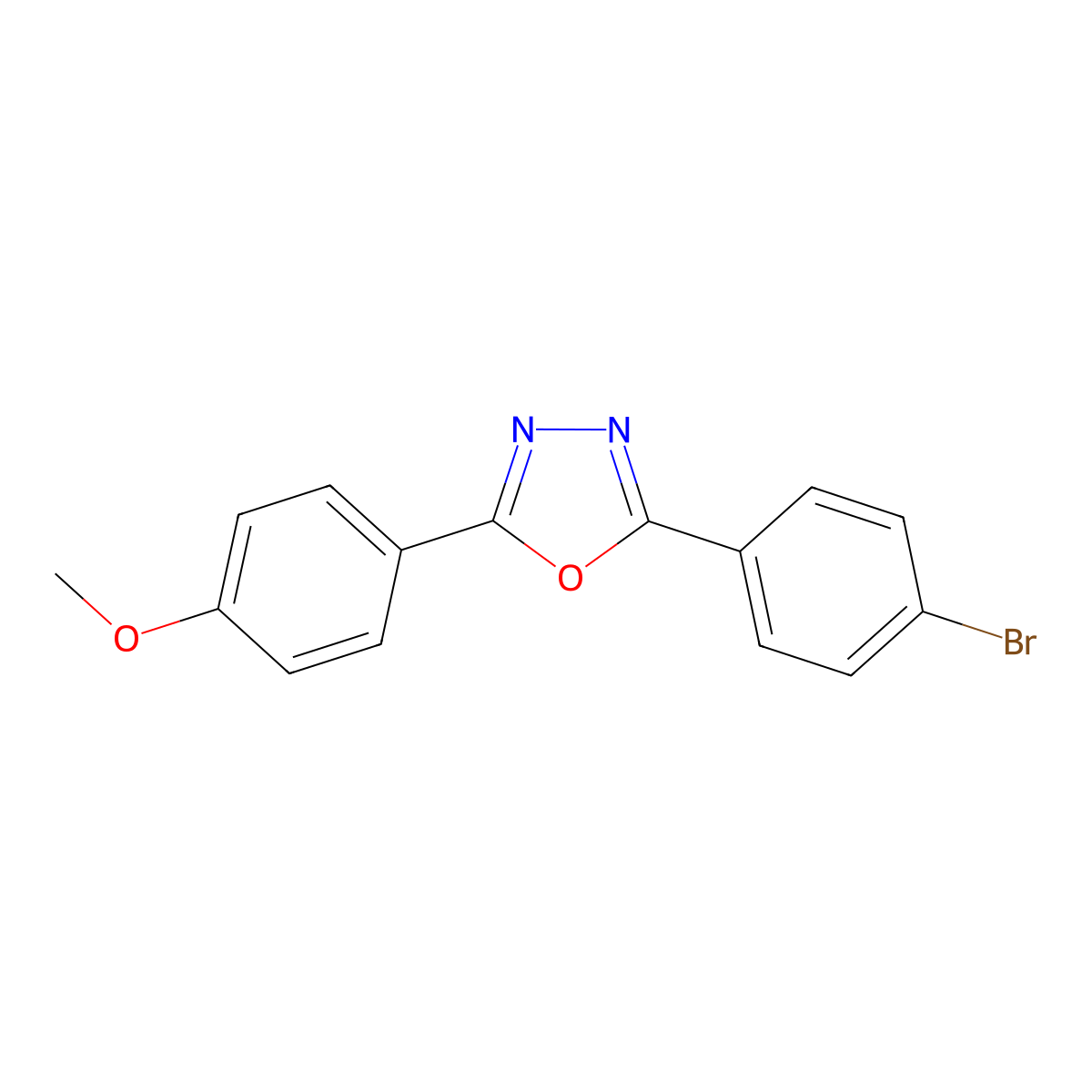 2-(4-Bromophenyl)-5-(4-methoxyphenyl)-1,3,4-oxadiazole molecular structure, CAS 313662-94-1