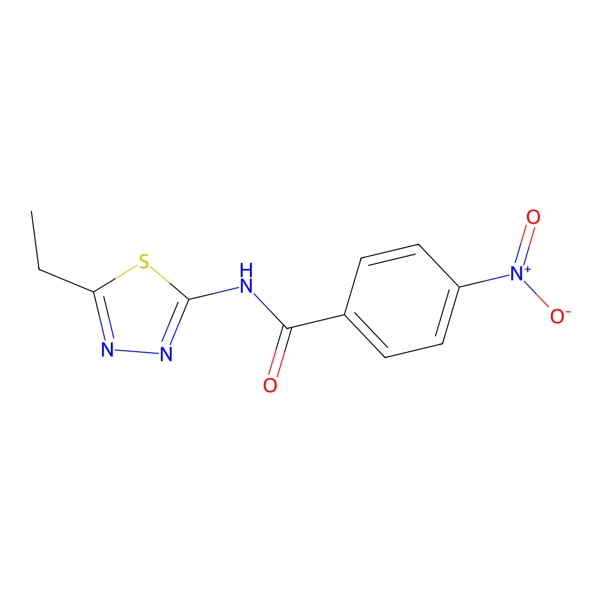N-(5-ethyl-1,3,4-thiadiazol-2-yl)-4-nitrobenzamide molecular structure, CAS 313662-95-2