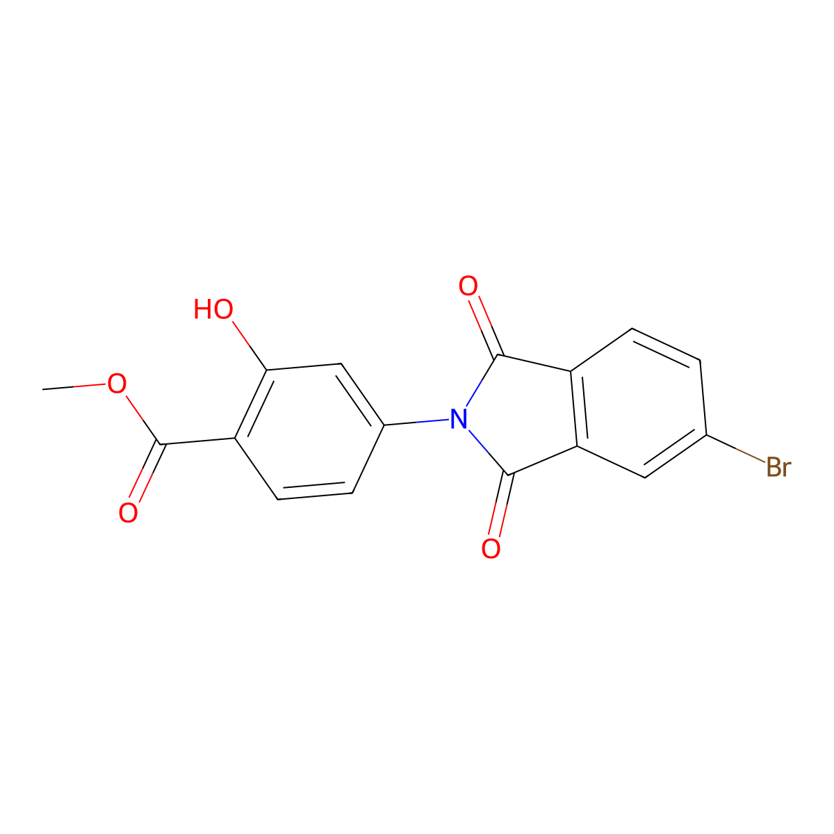 methyl 4-(5-bromo-1,3-dioxo-1,3-dihydro-2H-isoindol-2-yl)-2-hydroxybenzoate molecular structure, CAS 313663-52-4