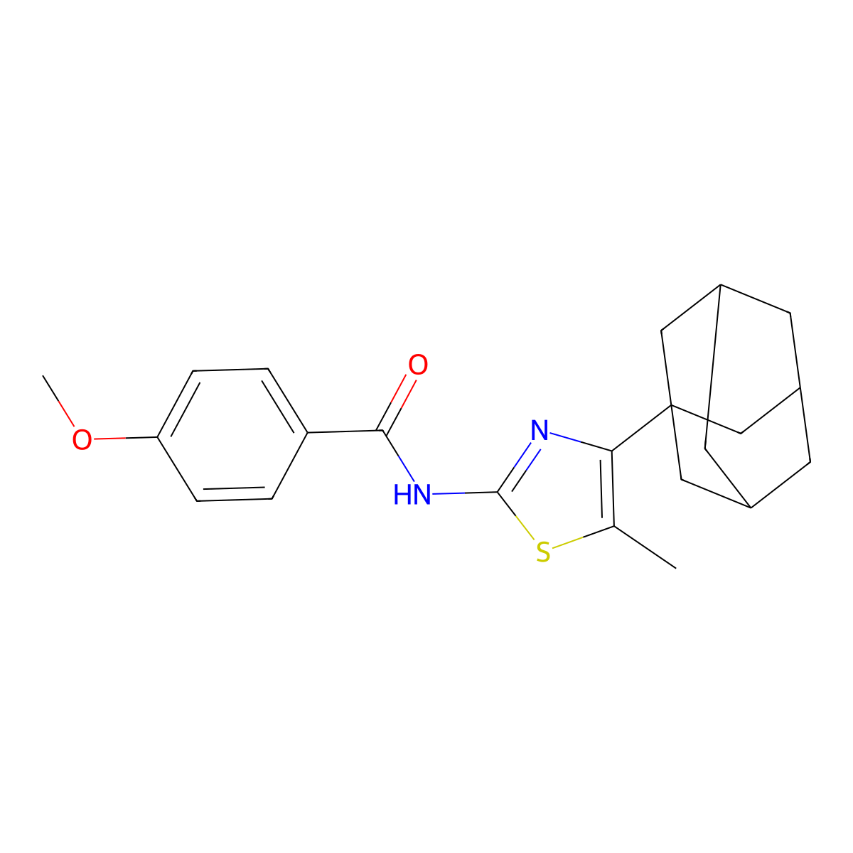 N-[4-(1-adamantyl)-5-methyl-1,3-thiazol-2-yl]-4-methoxybenzamide molecular structure, CAS 313665-67-7