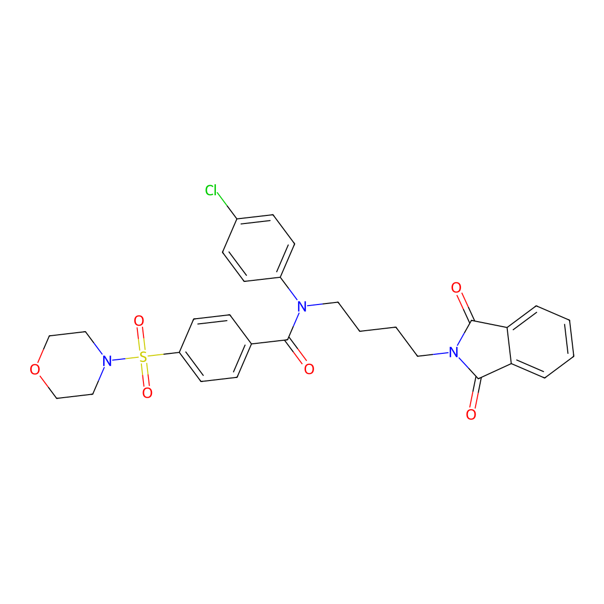 N-(4-chlorophenyl)-N-(4-(1,3-dioxoisoindolin-2-yl)butyl)-4-(morpholinosulfonyl)benzamide molecular structure, CAS 313665-68-8