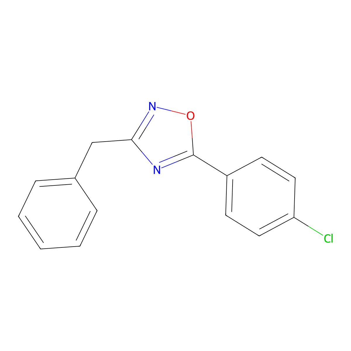 3-Benzyl-5-(4-chlorophenyl)-1,2,4-oxadiazole molecular structure, CAS 313666-34-1