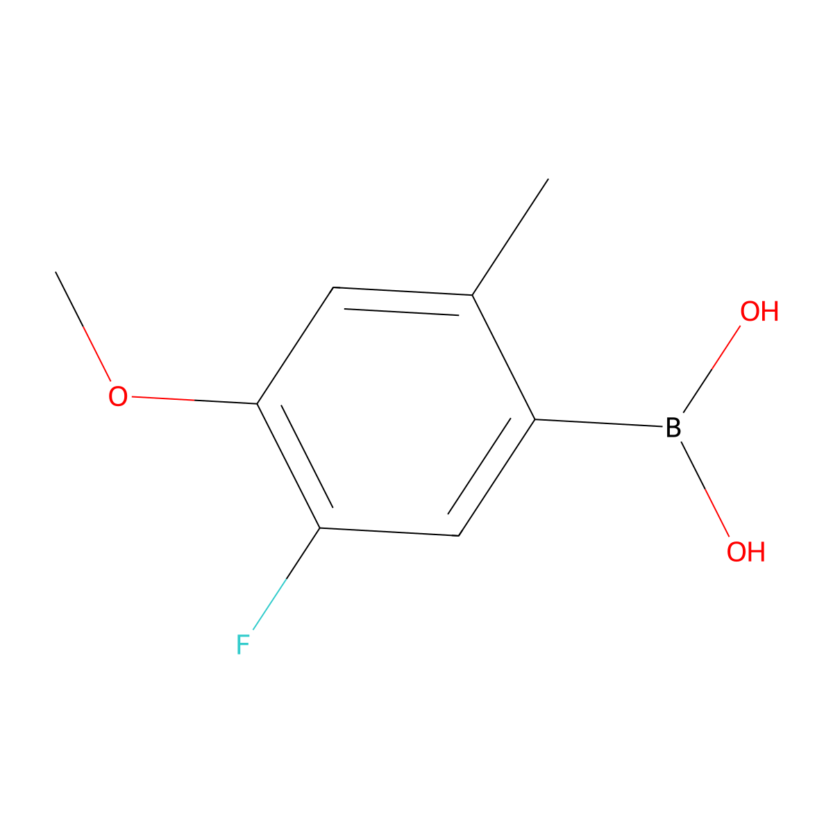 5-Fluoro-4-methoxy-2-methylphenylboronic acid molecular structure, CAS 313667-11-7