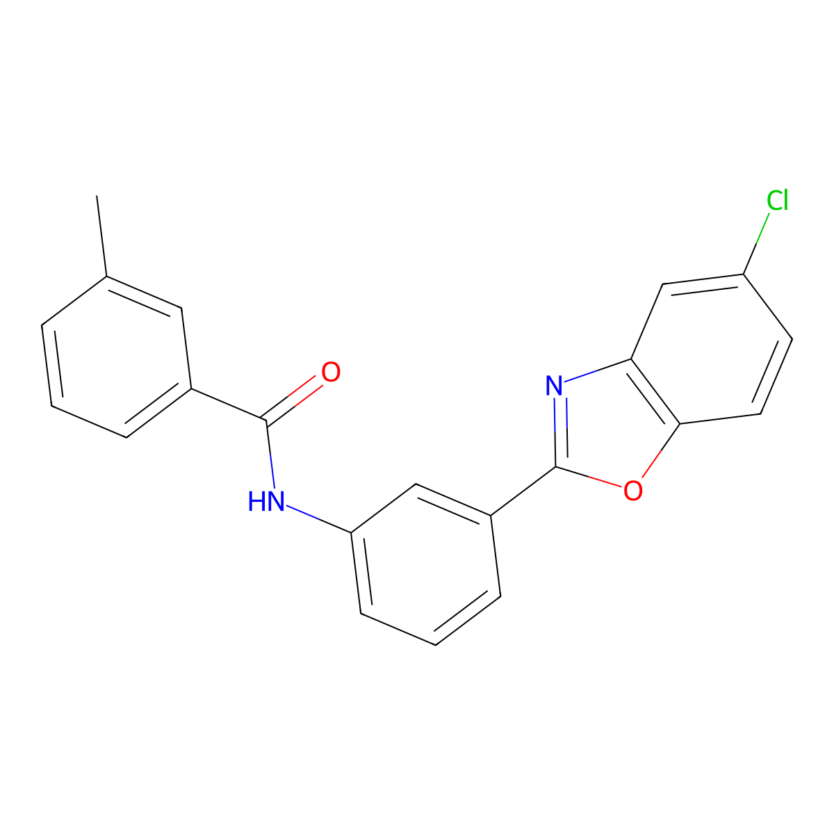 N-[3-(5-chloro-1,3-benzoxazol-2-yl)phenyl]-3-methylbenzamide molecular structure, CAS 313667-84-4
