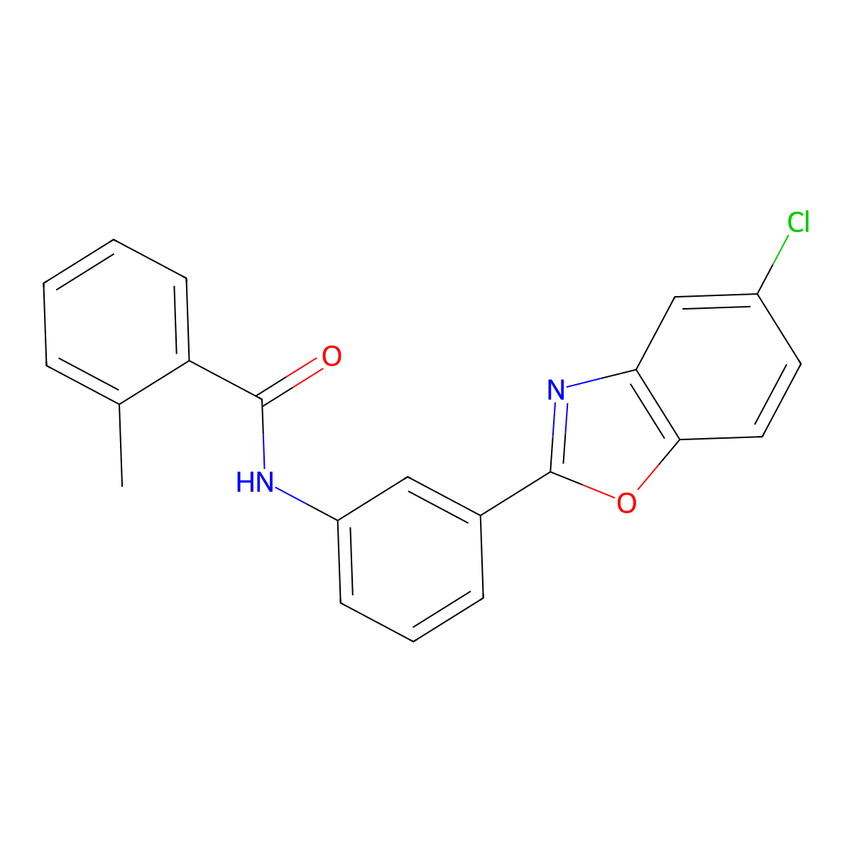 N-[3-(5-chloro-1,3-benzoxazol-2-yl)phenyl]-2-methylbenzamide molecular structure, CAS 313667-86-6