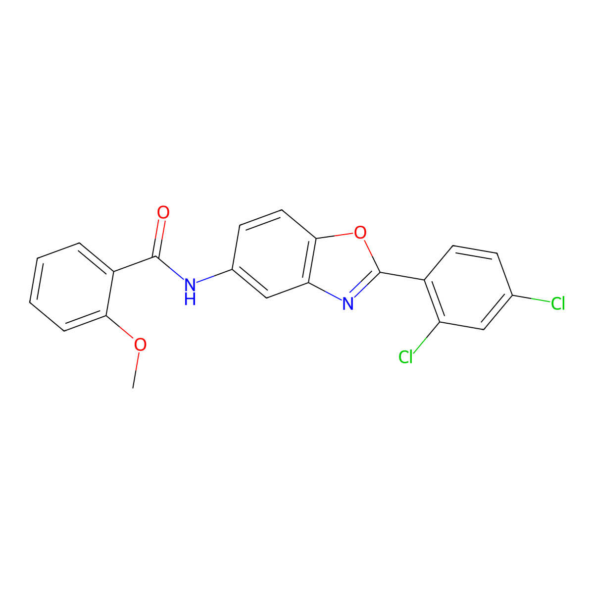 N-[2-(2,4-dichlorophenyl)-1,3-benzoxazol-5-yl]-2-methoxybenzamide molecular structure, CAS 313668-19-8