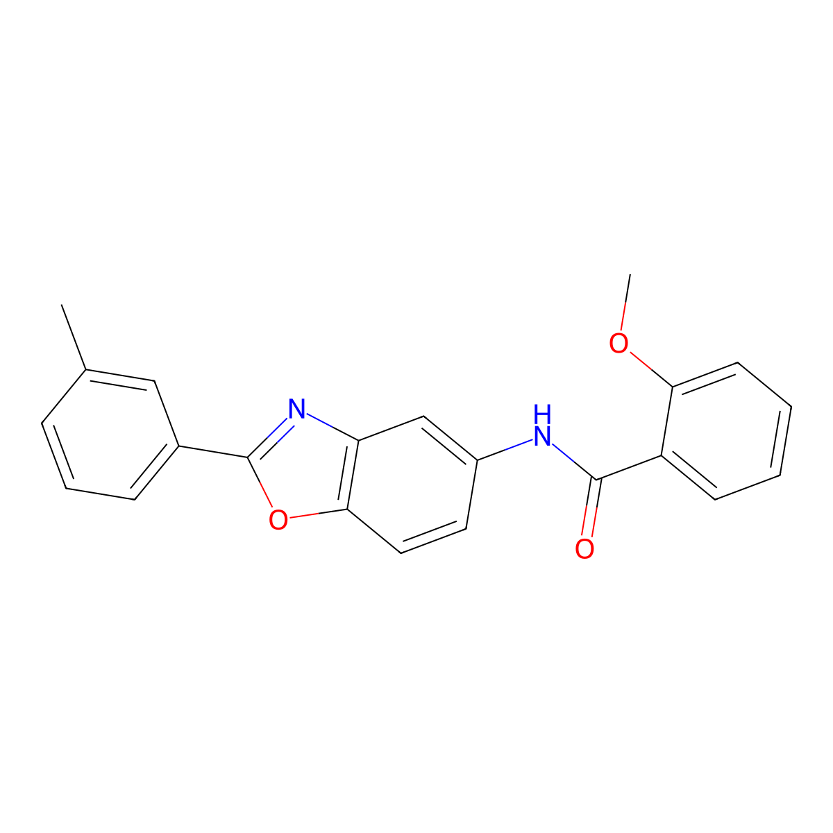 2-methoxy-N-[2-(3-methylphenyl)-1,3-benzoxazol-5-yl]benzamide molecular structure, CAS 313668-23-4