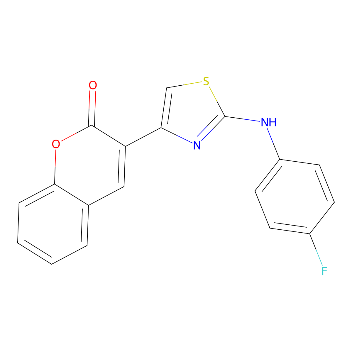 3-{2-[(4-Fluorophenyl)amino]-1,3-thiazol-4-yl}-2h-chromen-2-one molecular structure, CAS 313668-62-1
