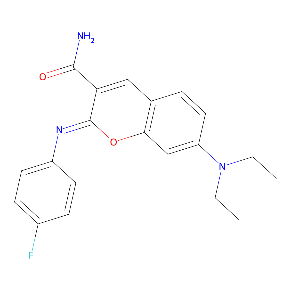 (2Z)-7-(diethylamino)-2-[(4-fluorophenyl)imino]-2H-chromene-3-carboxamide molecular structure, CAS 313668-76-7