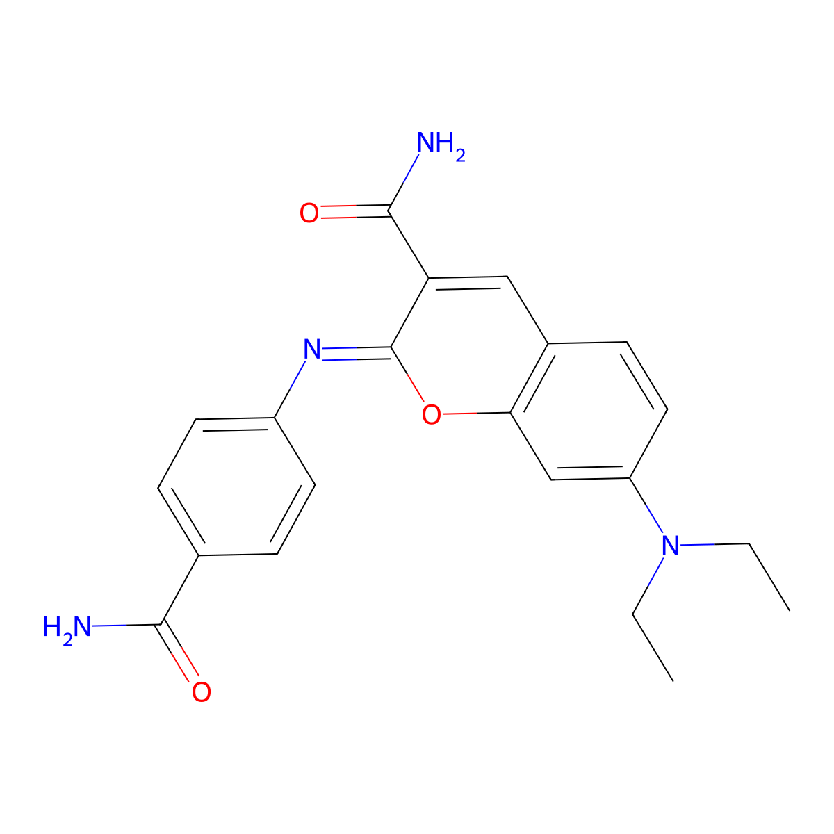 2-(4-Carbamoylphenyl)imino-7-(diethylamino)chromene-3-carboxamide molecular structure, CAS 313668-80-3