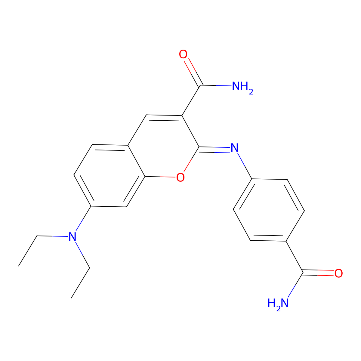 2-(4-Carbamoylphenyl)imino-7-(diethylamino)chromene-3-carboxamide molecular structure, CAS 313668-80-3